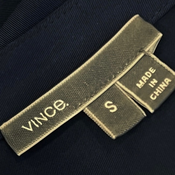 Vince Popover Shift Tunic Hi Low Mini Dress Cap Sleeves Navy Blue S - Picture 5 of 6